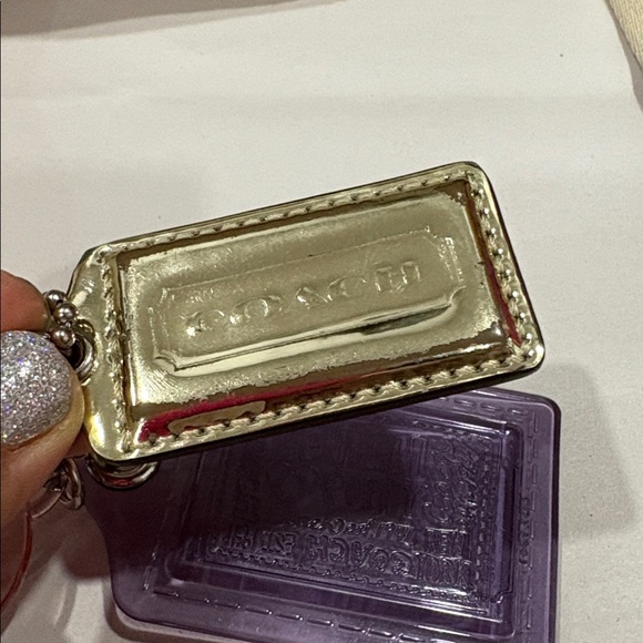 Vintage Coach Confirmed Poppy Hangtags Set Strap Authentic Purple Pink Metallic - Picture 3 of 8